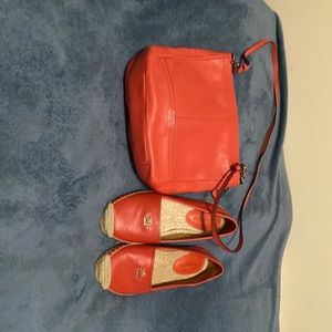 A coach purse and matching coach shoes